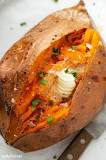 What temperature should baked sweet potatoes be?