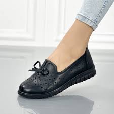 Pantofi Casual Dama Negri din Piele Ecologica Irin