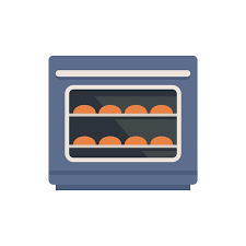 Baking Convection Oven Icon Flat Vector