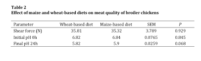 Comparison Of Wheat And Maize Based Diets On Growth