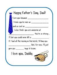 Fathers Day Writing Templates Bundle 7 Pages Fathers Day Activities