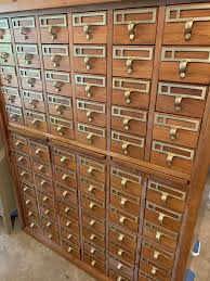 72 drawer library card catalog cabinet