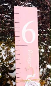 Growth Chart Baby Growth Ruler Wooden Height Chart Pink
