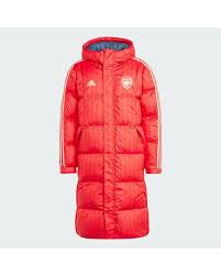 Adidas Arsenal Dna Down Coat In Red For