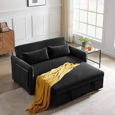Black Velvet Twin Sofa Bed