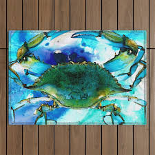 blue crab abstract seafood painting