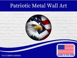 Patriotic Eagle Usa Flag Metal Wall Art