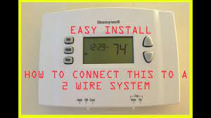 The above chart will help you understand the wiring terminals and color designations for a heat pump thermostat. Two 2 Wire Honeywell Digital Thermostat To Replace Mercury Switch Convert From Mercury Switch Youtube
