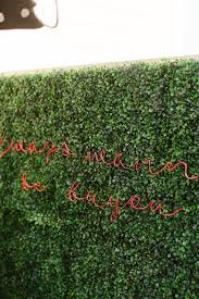 faux boxwood wall diy neon sign