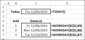 excel workday and workday intl function