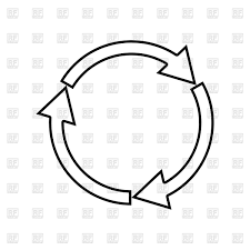 Three Circle Arrows Black Icon Stock Vector Image