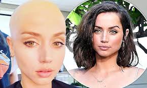 Publication the sunday times, which took place prior to her split from ben affleck, ana de armas — who will play the legendary screen siren in the upcoming film blonde — shared that it took months. Bond Girl Ana De Armas Leaves Fans Gushing That She Doesn T Need Hair As She Goes Bald In Selfie Daily Mail Online