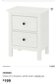 Ikea Hemnes Chest Of 2 Drawers White