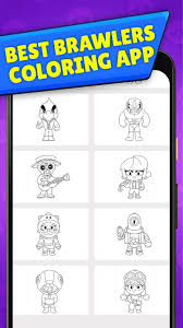 It has an outer, heavy outline and can be used as a coloring page. Coloring Book For Brawl Stars For Android Apk Download