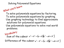 solving polynomial equations n r a e l