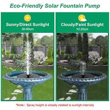 Aisitin diy solar water pump kit, solar powered water fountain pump with 6 nozzles, diy water feature outdoor fountain for bird bath, ponds, garden and fish tank. 3w Solar Bird Bath Fountains With Led Lights Gaizerl Solar Fountain With 900mah Battery Backup Floating