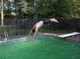 green and cloudy swimming pool