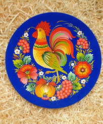 Hand Painted Wooden Plate Traditional
