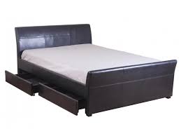 drawer pvc faux leather bed