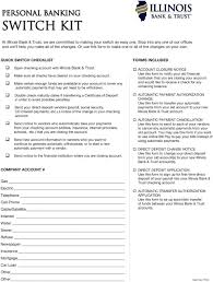 Bank account change notice template. Forms Included Quick Switch Checklist Pdf Free Download