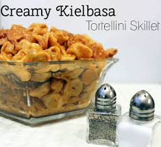 creamy kielbasa tortellini skillet