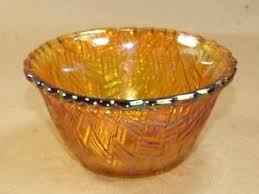 amber depression carnival glass bowl