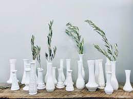 Vintage Milkglass Vase Collection White