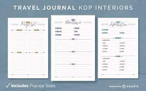 travel journal diary template kdp