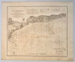 1857 U S Coast Survey Nautical Chart Of New York City And