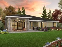 One Story Contemporary Style House Plan