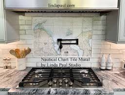 nautical chart map on tile for custom