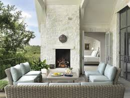 Whitewashed Patio Fireplace Design Ideas