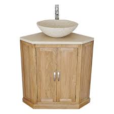 A homeowner can readily buy a corner bathroom vanity from a local home store and install it themselves. Bathroom Vanity Unit Free Standing Oak Corner Cabinet Cream Marble Top Basin Ebay