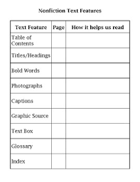 Nonfiction Text Features Chart 2