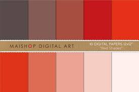 Solid Color Digital Paper Red Shades Instant Download