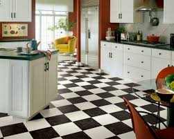 75 vinyl floor kitchen with raised