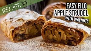 easy apple strudel made with filo
