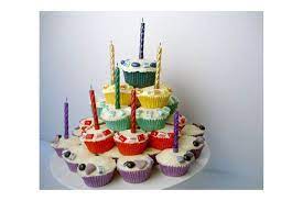 Birthday Cake Made Of Cupcakes gambar png