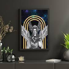 Wall Art Black Angel Decor Dıgıtal