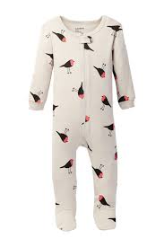Leveret Bird Print Footed Pajama Baby Girls Nordstrom Rack