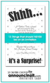 13 things to never put on an invitation