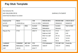 Free Pay Stub Template Templates In Word Document To