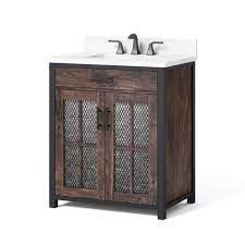 White bathroom vanity 36 inch shop vanities cabinets at the home from home depot bathroom vanities white. Home Decorators Collection Drysdale 30 In Wx 34 5 In H Bath Vanity In Sable With Engineered Stone Vanity Top In Lgt Vein Carrera With White Basin Hdc30mfv The Home Depot