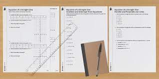 Equations Of A Straight Line Worksheets