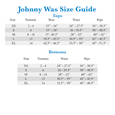 70 Precise Johnny Was Size Chart