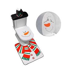 4 Piece Snowman Santa Toilet Seat Cover