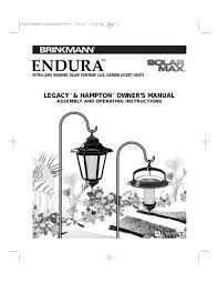 Brinkmann Endura User S Manual Manualzz