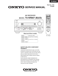 Onkyo Txnr807 Tx Nr807 Service Manual And Schematics Onkyo