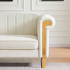 Rolled Arm Velvet Straight Sofa