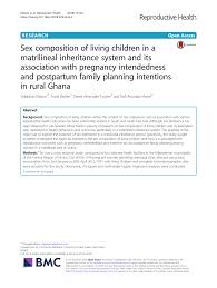 Pdf Sex Composition Of Living Children In A Matrilineal